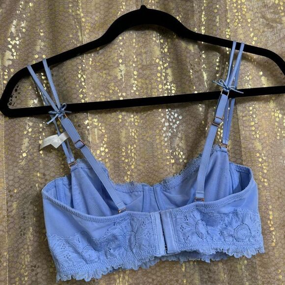 Aerie Light Blue Lace Underwire Balconette Bra 36B NWT - Picture 2 of 7